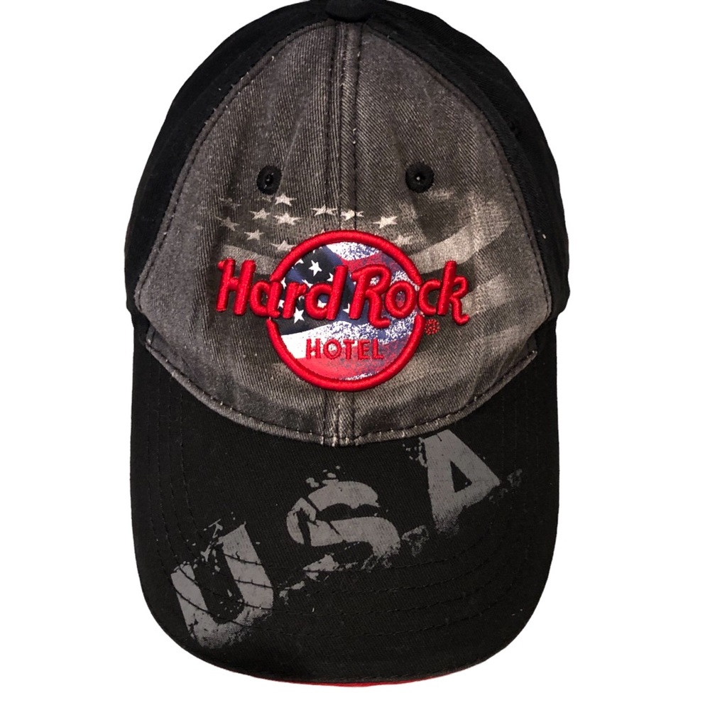 Unisex HardRock Hotel tag Biloxi adjustable cap hat embroidered US flag graphic